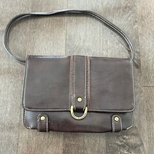 Vintage Womens Tommy Hilfiger Shoulder Bag 90s Y2k Leather Brown